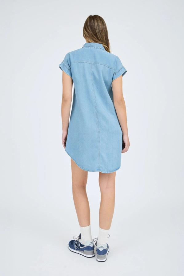 Pocket Collared Button Down Dress