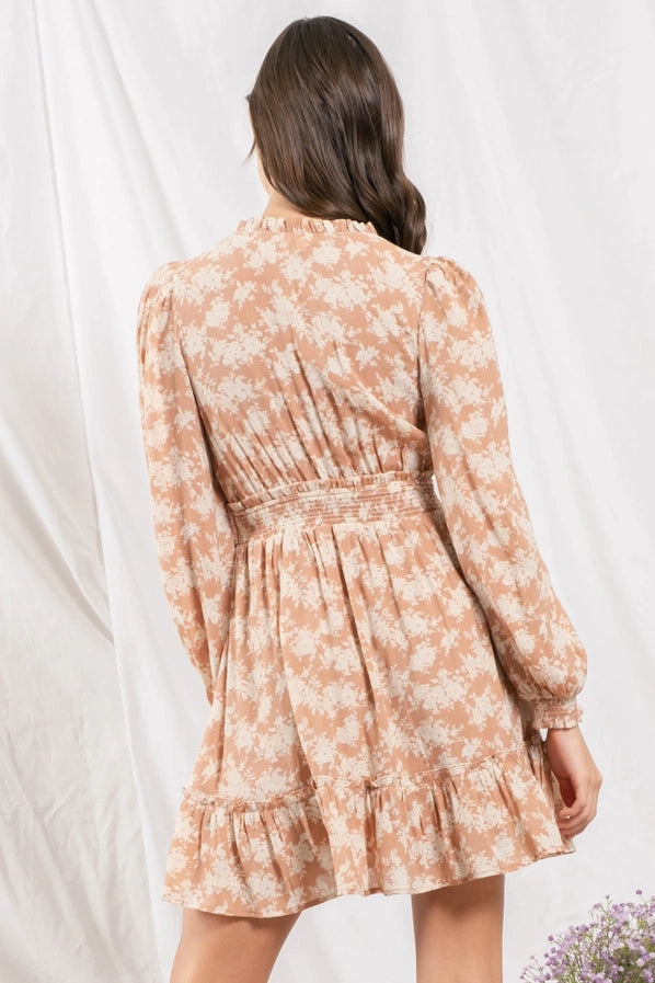Empire Waist Long Sleeve Mini Dress