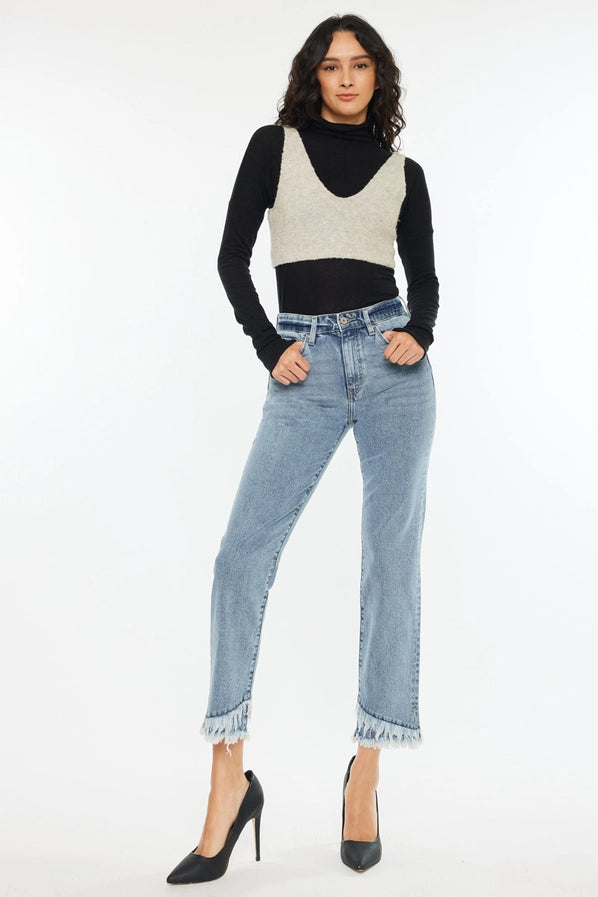 Kan Can high rise straight jeans