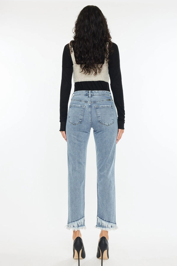 Kan Can high rise straight jeans