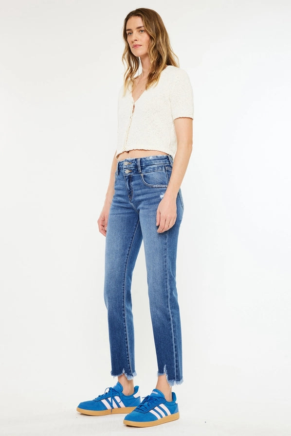 High Rise Slim Straight JEANS