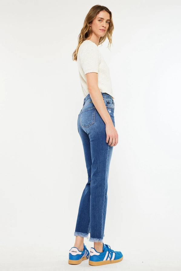 High Rise Slim Straight JEANS