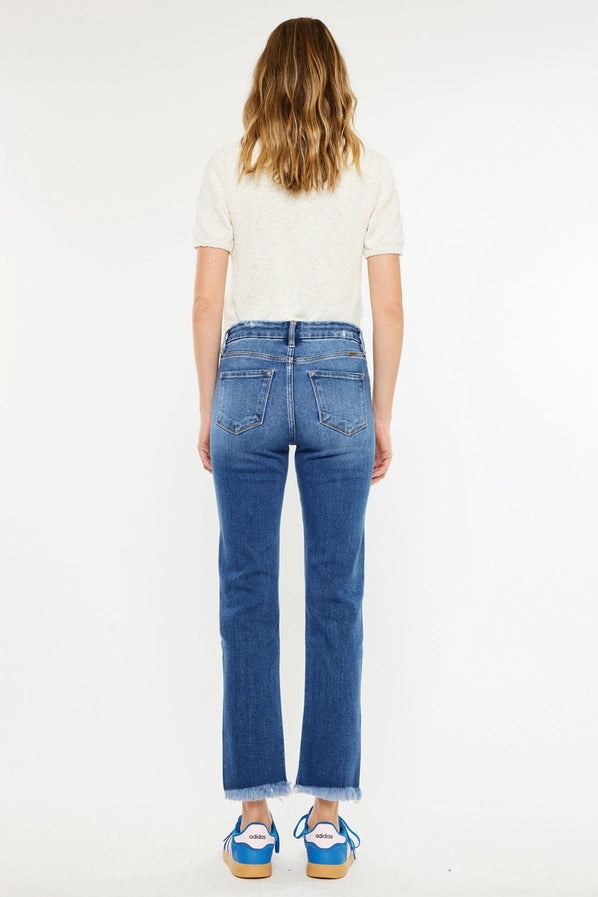 High Rise Slim Straight JEANS