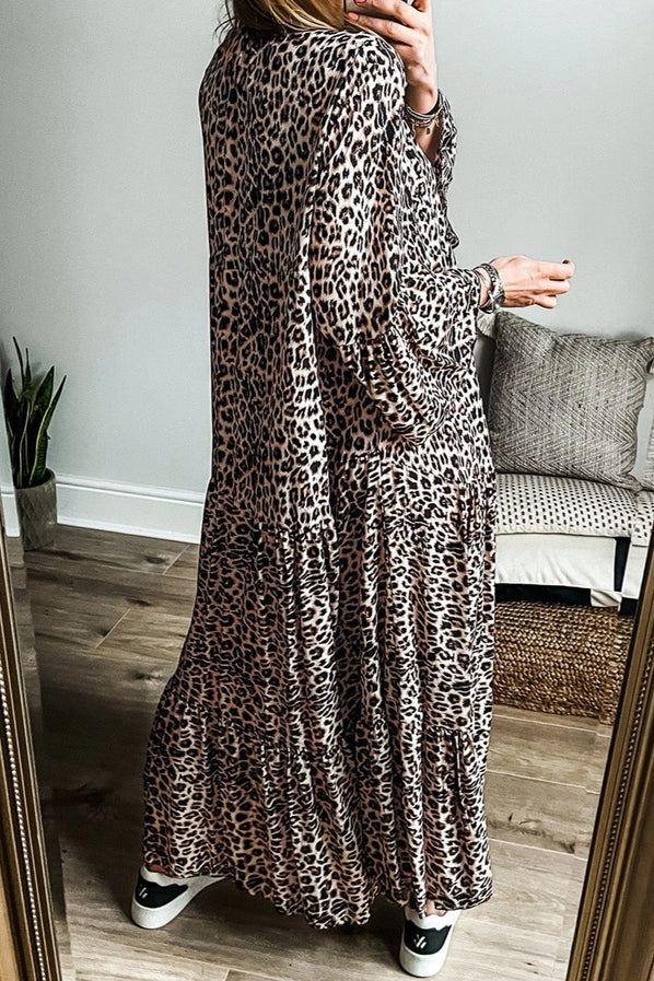 Leopard Tiered Maxi Dress