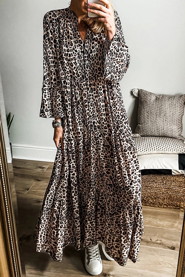 Leopard Tiered Maxi Dress