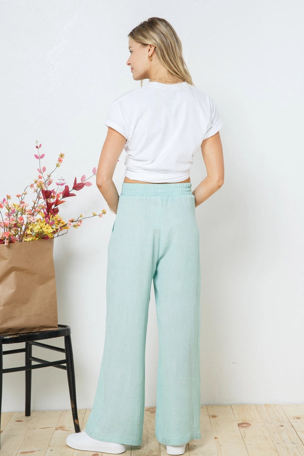 Rayon Palazzo Pants with Elastic Waist