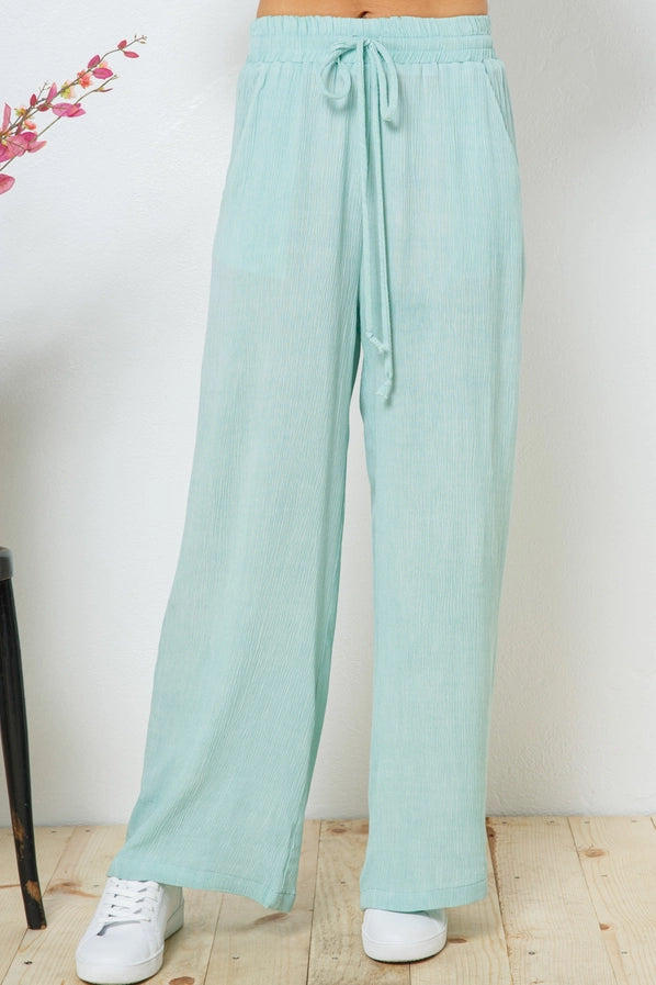 Rayon Palazzo Pants with Elastic Waist