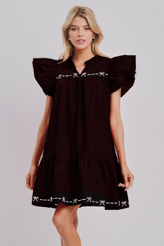 Solid Poplin Babydoll Mini Dress